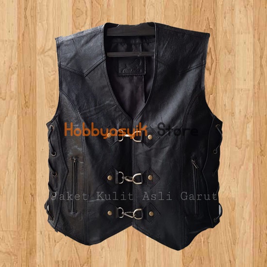 Rompi Kulit Asli Bikers Rompi Pria Club Vest Keren Original