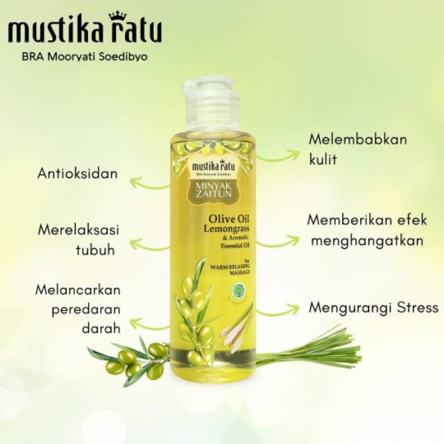 MUSTIKA RATU Minyak Zaitun Olive Oil &amp; Lemongrass Aromatic Essential Oil 150ml