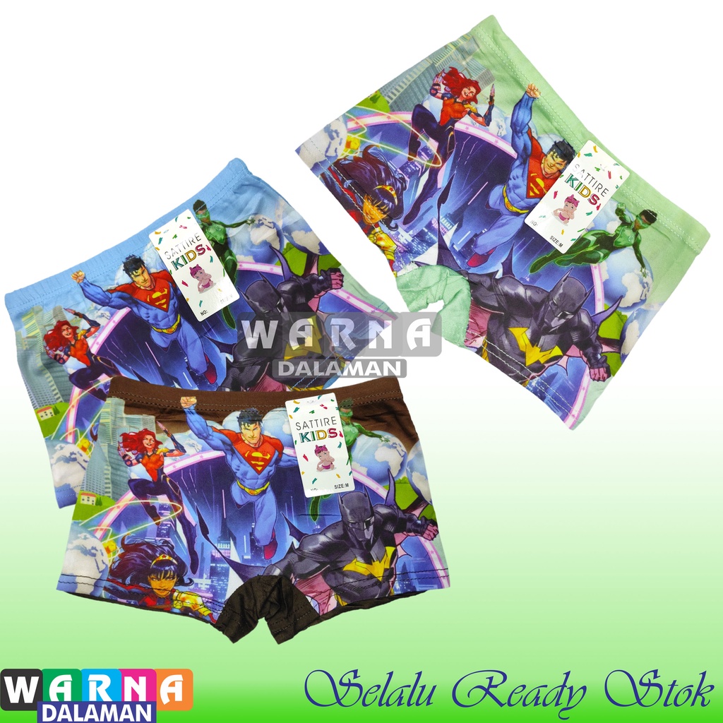 3 Pcs Boxer Anak Laki Celana Dalam Boxer Karakter Gambar Super Hero Random Terlaris Real Pict | WARNA DALAMAN