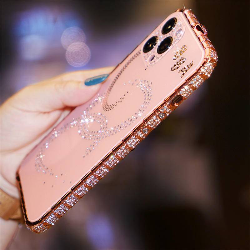 3 in 1 Case Bumper Metal Hias Glitter Berlian Imitasi Cover iPhone 13 12 11 Pro MAX