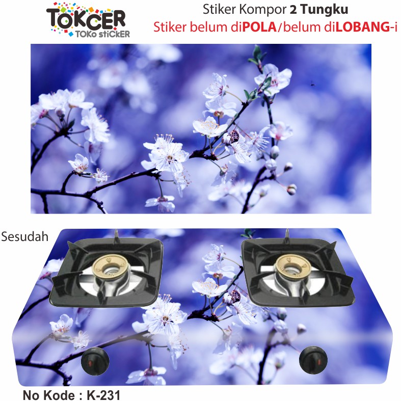 Variasi Stiker Kompor 2 Tungku BUNGA