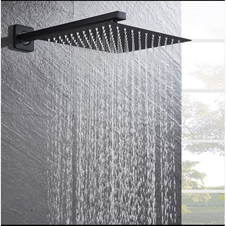 shower head rainfall tanam 10inch hitam