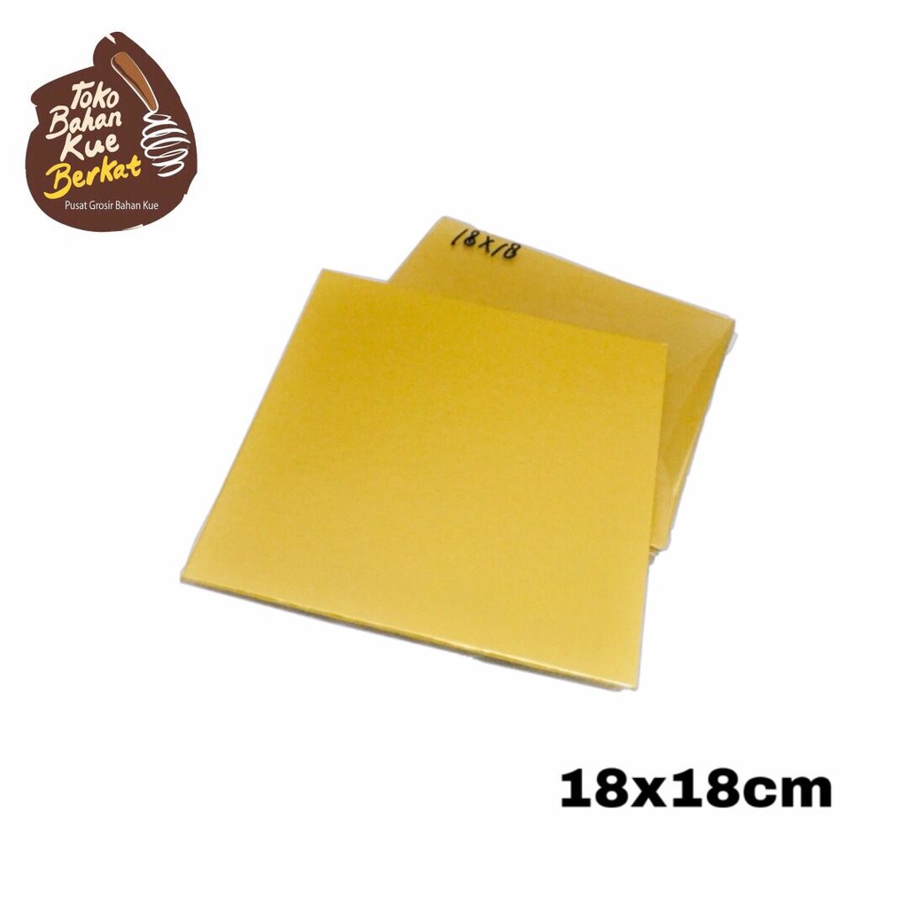 CAKE BOARD GOLD SQUARE / TATAKAN KUE KOTAK EMAS (10PC) - 32x32