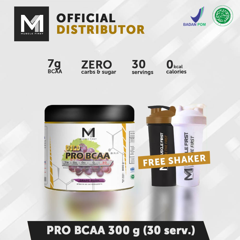 Muscle First Pro BCAA 300 gram / 30 serving Gold Series MuscleFirst M1 Nutrion BPOM HALAL MUI