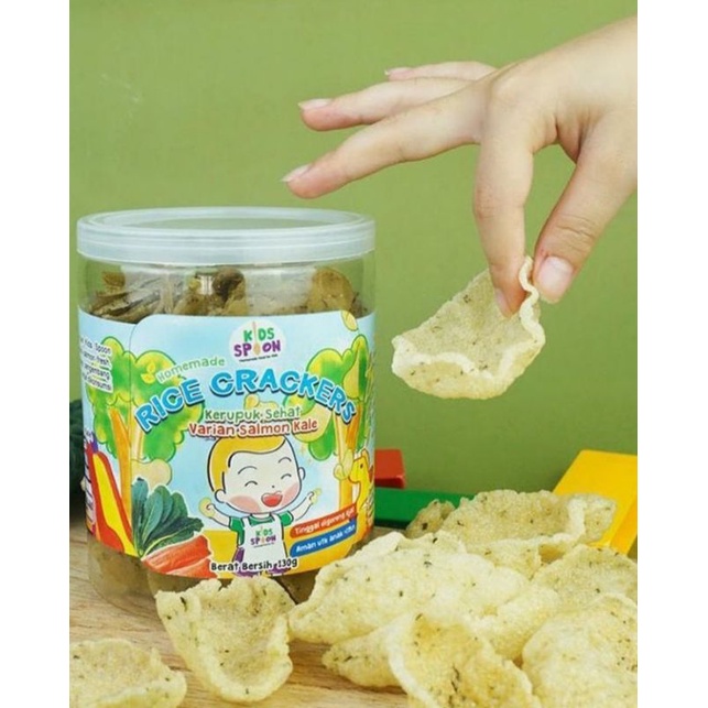 Kids Spoon Kerupuk Salmon Kale