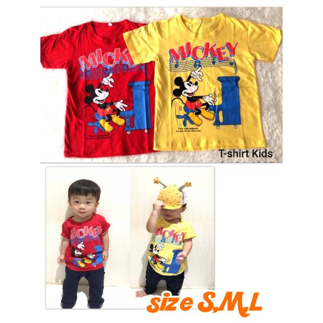 kaos anak mickey piano