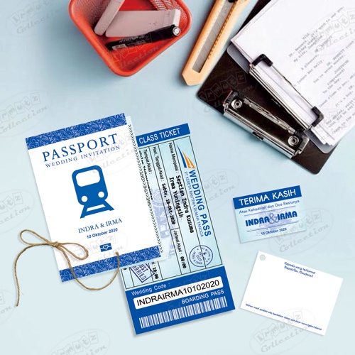 Undangan Paspor Tiket Kereta Api Boarding Pass