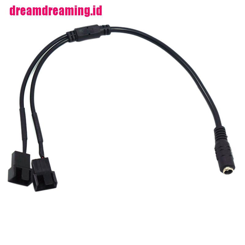 (dreamdreaming.id) Kabel Power Adapter DC 5521 Ke 4Pin PWM 4Pin 2 Arah Untuk Komputer PC