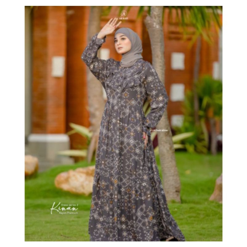 DRESS KINAN SERIES 2✓GAMIS ARRAFI ORIGINAL✓GAMIS RAYON PREMIUM✓GAMIS MOTIF KEKINIAN✓