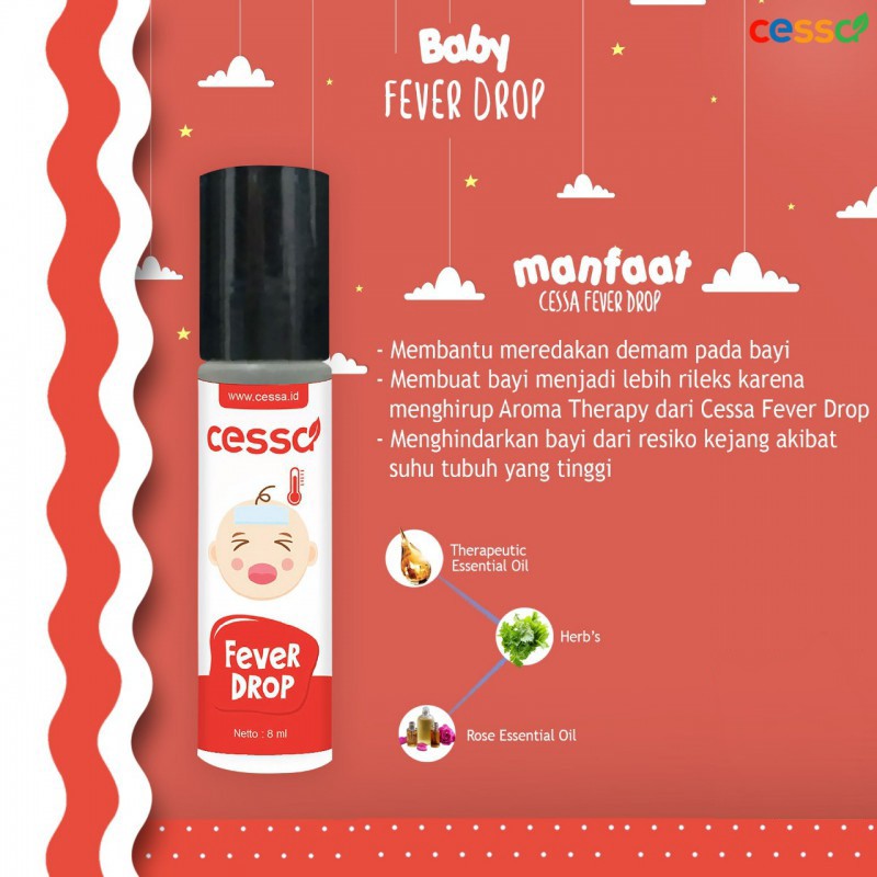 Cessa Fever Drop (0-2th) Essential Oil Penurun Demam Bayi Aromaterapi Alami Oles Baby