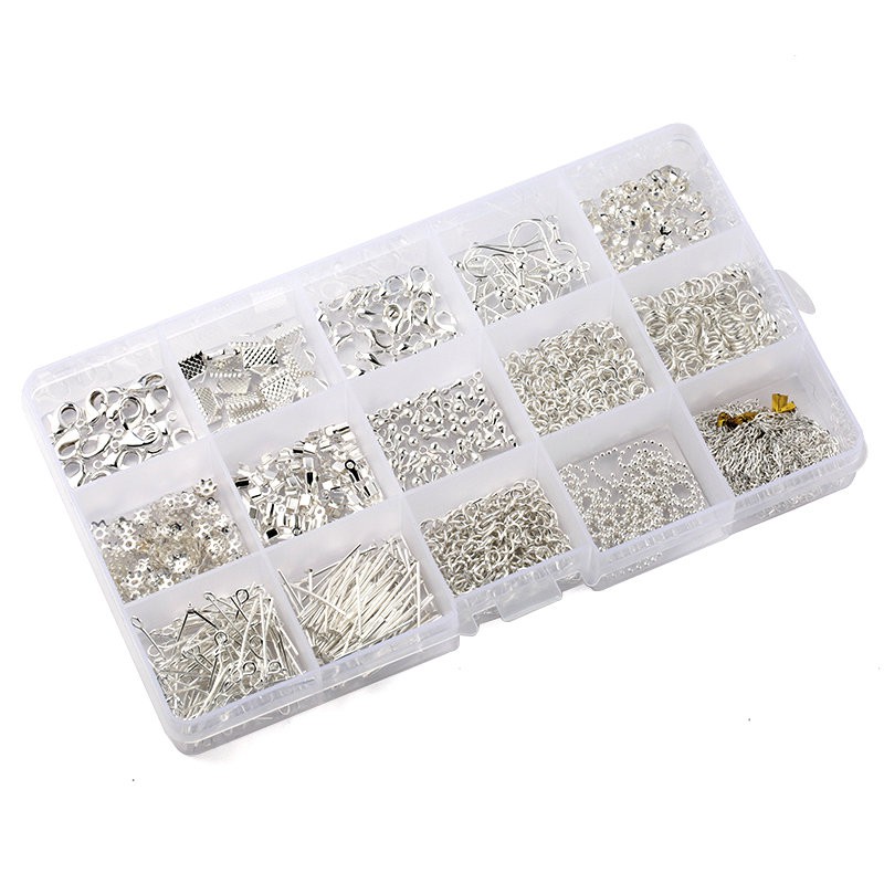 1 Piece Temuan Perhiasan Tool Set, Langsung Melompat Cincin, Mata kepala Pin Lobster Genggam Hooks, Earring hooks, Memperpanjang ...