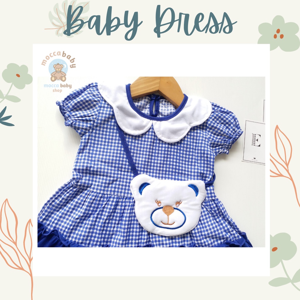 MBSS - QIU2 OH MY BEAR Dress Bayi Motif Animal Lucu (0-9 bulan) Baju Bayi Perempuan