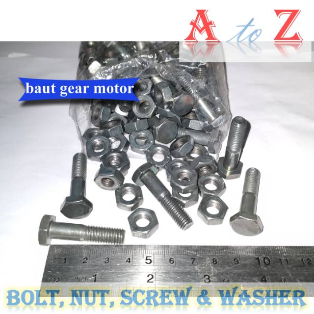 Baut mur gear motor yamaha/baut gir motor yamaha/baut gear yamaha hijau