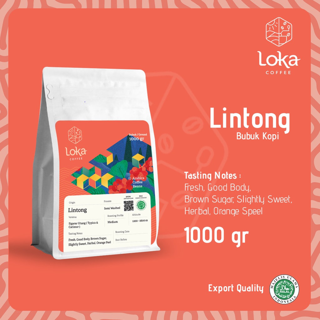 

LOKA COFFEE Kopi Lintong - Kopi Arabica Biji Kopi / Bubuk Kopi Fresh Asli - 1000 gr