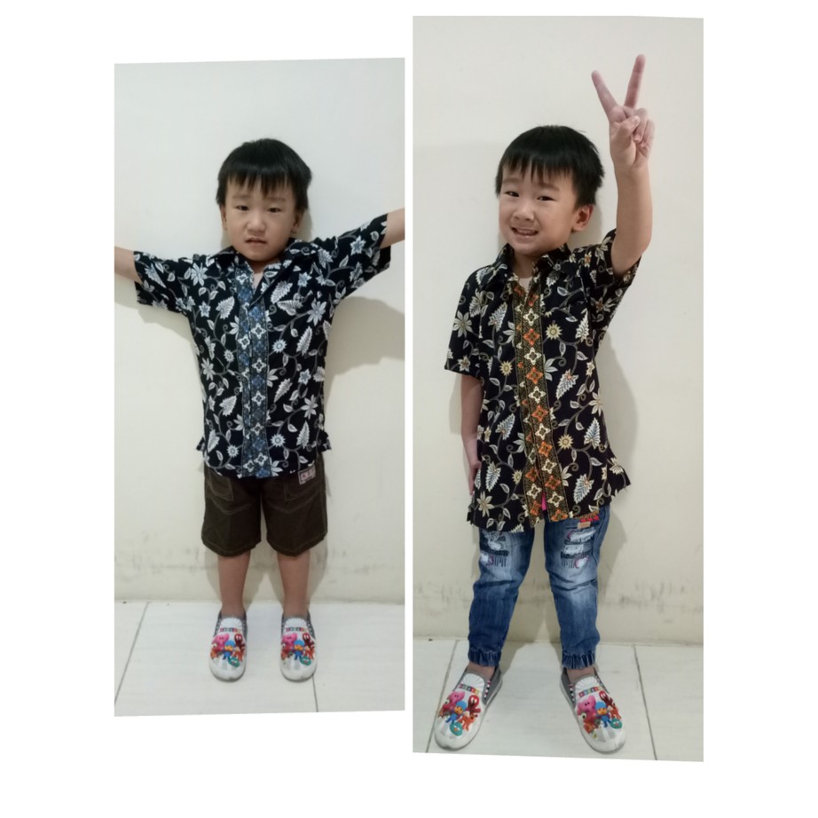 kemeja anak batik lengan pendek