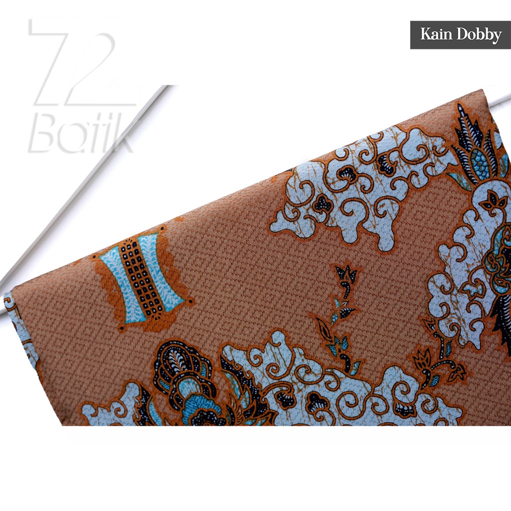 KAIN BATIK PREMIUM Dobby Motif Rumah Adat Warna Orange Oranye Oren Putih Dolbi Dobi 723262 Cap 72 Jarik Jarit Samping Kebat Panjang Batik Dobby Modern Premium Bahan Seragam Batik Pernikahan Kantor Keluarga Murah Kamen Jadi Batik Bali Lembaran