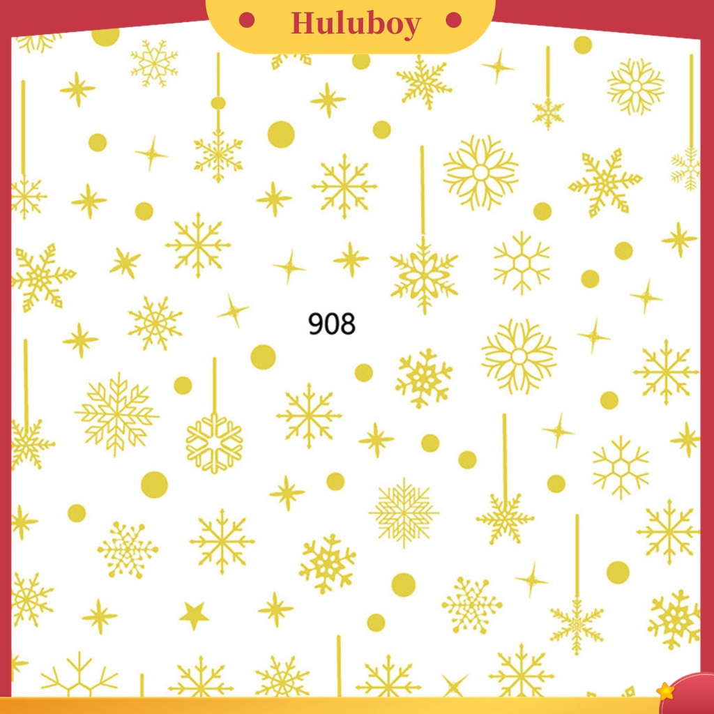 Huluboy Huluboy♡ Stiker Kuku Motif Snowflake Natal Untuk Wanita