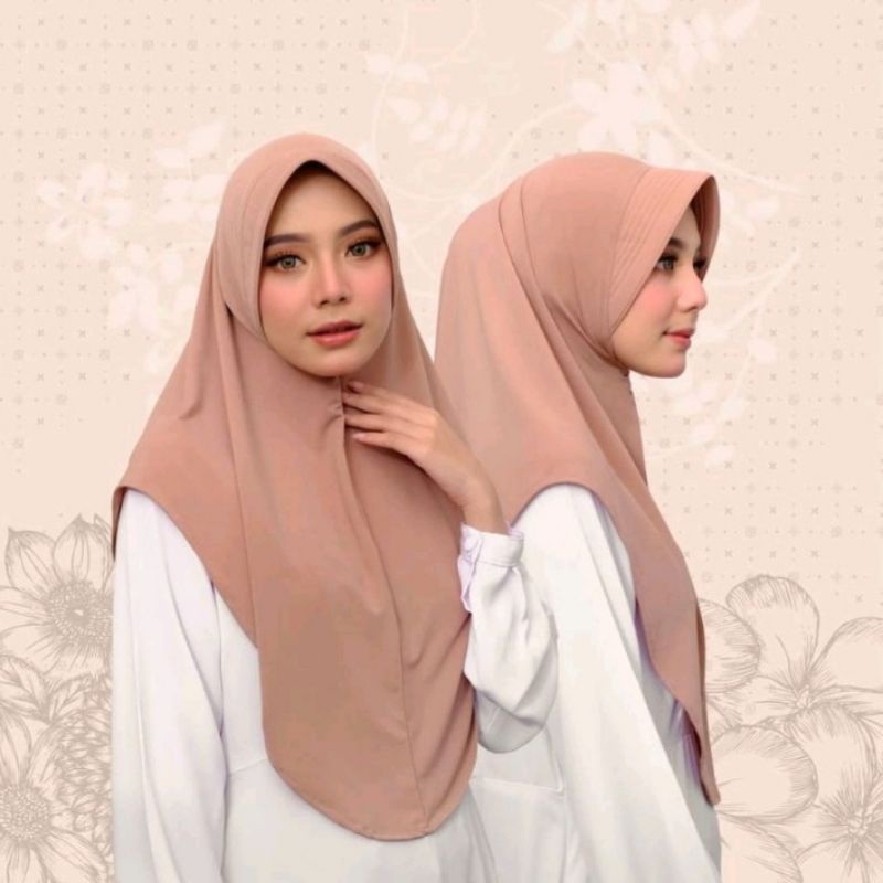 Hijab Bergo Hamidah Pinguin Jersey Jilbab Oval Instan Sport