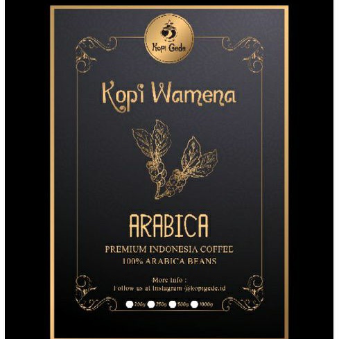 

Kopi Arabika Papua Wamena 1 kg (biji / bubuk)