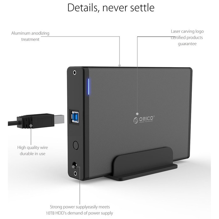 ORICO 7688U3 3.5 inch USB3.0 External Hard Drive Enclosure - HOT BONUS