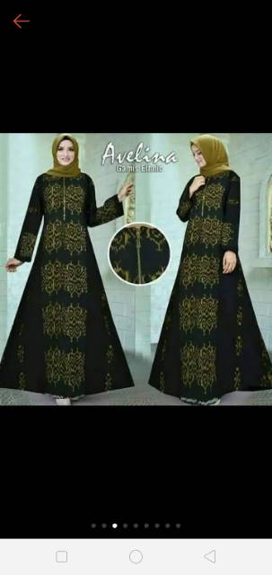 Gamis tenun full furing/trikot