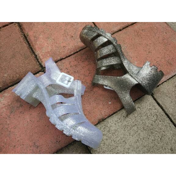 jelly shoes wedges bara bara sepatu karet import hx002g