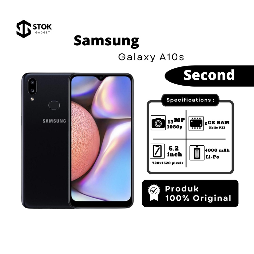 Handphone Hp Second Bekas Murah Samsung A10s Ram 2 Internal 32 gb Fullset Original