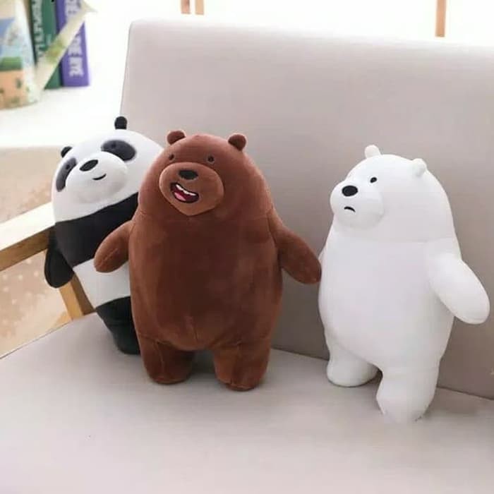 Boneka Bare Bears Grizzly Panda Polar Ice Bear Boneka Beruang Import - GRIZZLY BEAR barang
