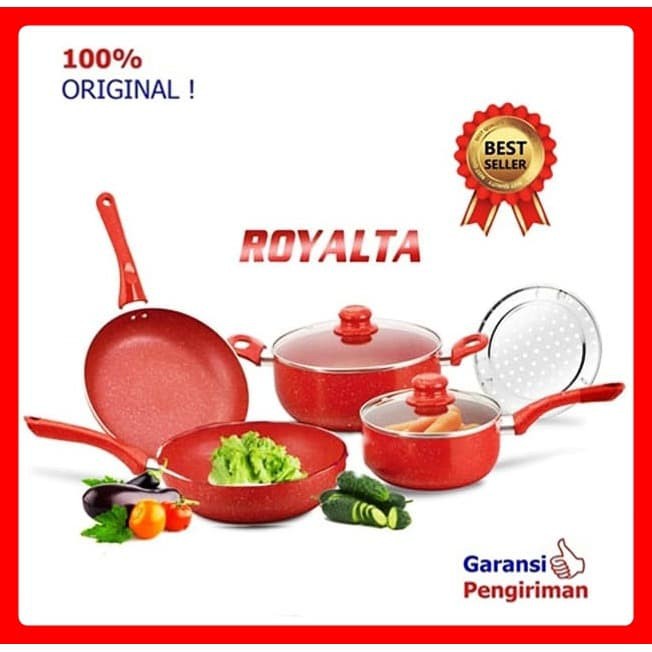 PANCI 7 PC Granite ROYALTA SET STEAMER &amp; Anti lengket Berkualitas