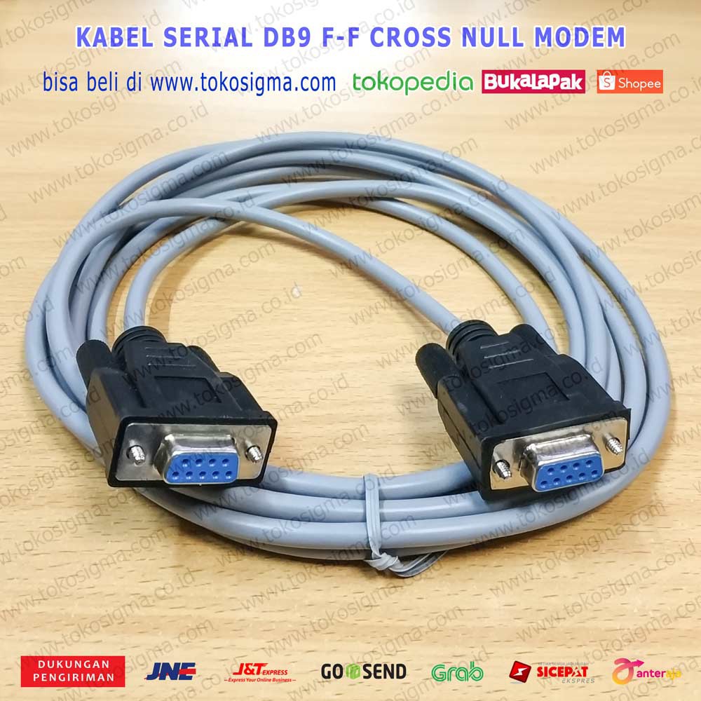 KABEL SERIAL DB-9 RS-232 F-F FEMALE FEMALE 3 METER CROSS NULL MODEM