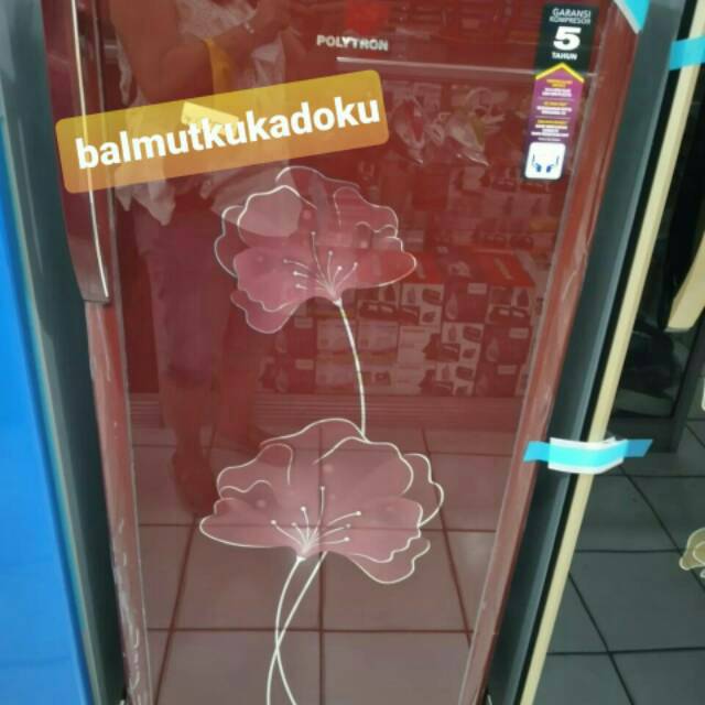POLYTRON KULKAS 1 PINTU 180 LITER PRA 18 BNR 18 BLR HANDLE RED/BLUE