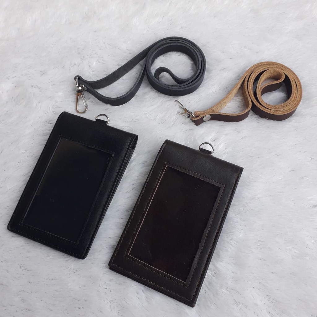 

Name Tag Id Card Holder Kulit Magnet Tali Id Card Leather