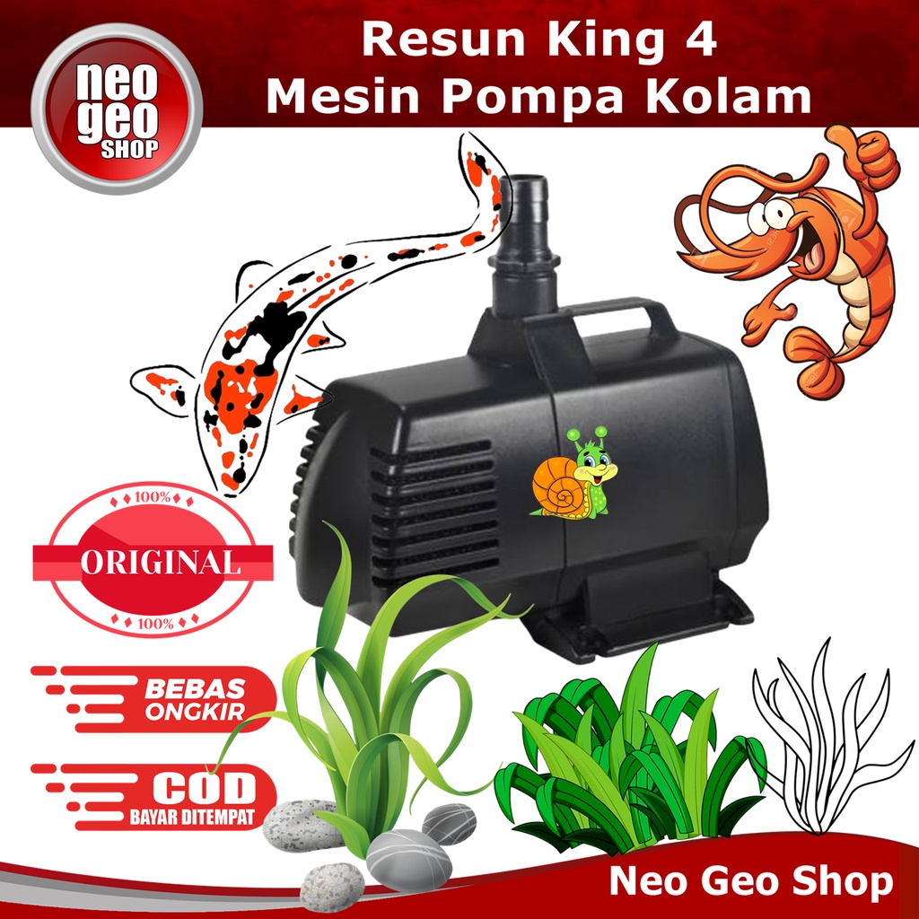 RESUN KING 4 WATER PUMP Pompa Air Aquarium Kolam Hidroponik