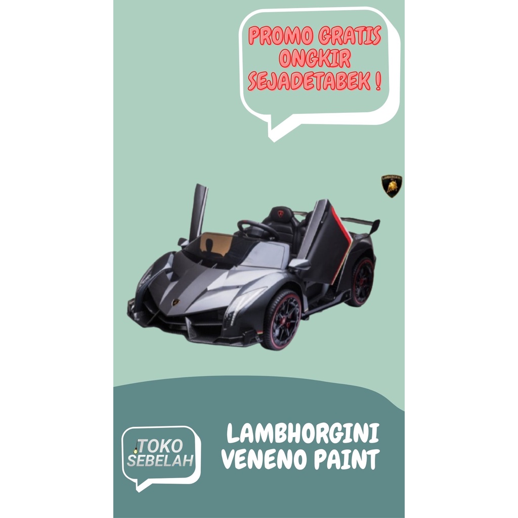 Mainan Anak Mobil Aki Lamborghini Veneno License YUKITA Paint