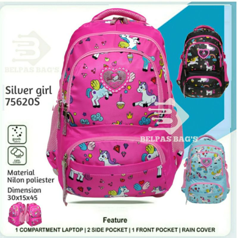 Tas sekolah anak perempuan silver girl by alto 75620