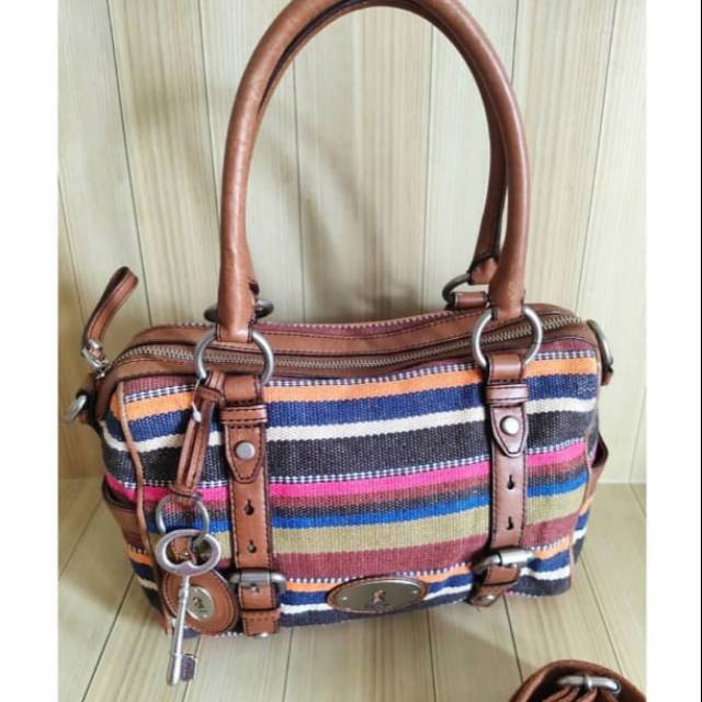 Fossil Maddox Large Satchel Stripe