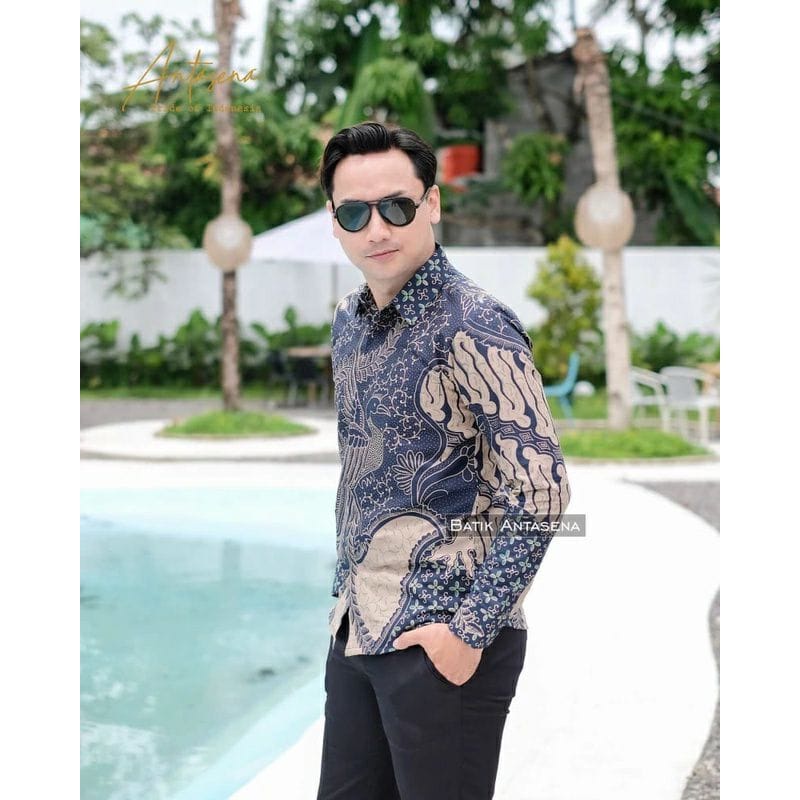 BANGAU NAVY BAJU BATIK PRIA LENGAN PANJANG FULL FURING PREMIUM DAN BERKUALITAS