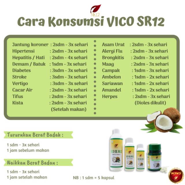 VCO OIL SR12 MINYAK KELAPA MURNI VIRGIN COCONUT OIL IMUN BOOSTER UNTUK KESEHATAN DAN KECANTIKAN