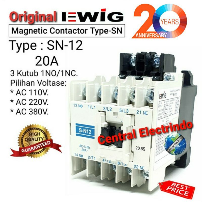 Kontaktor Contactor SN-12 AC 220V EWIG.