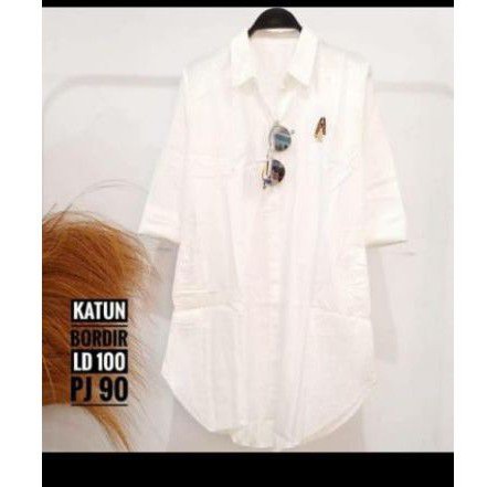 Tunik kemeja katun  bordir import