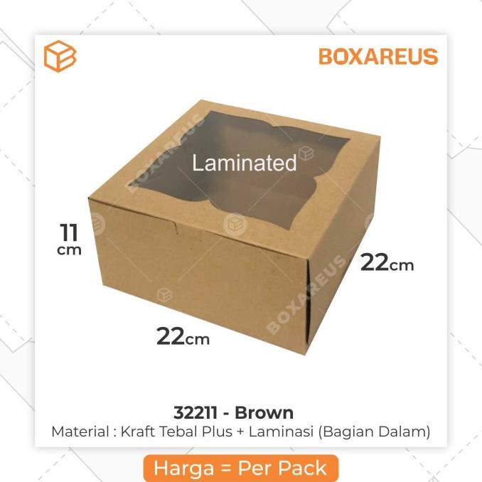 

32211 Brown / Cakebox, Dus, Packaging, Kotak kue box
