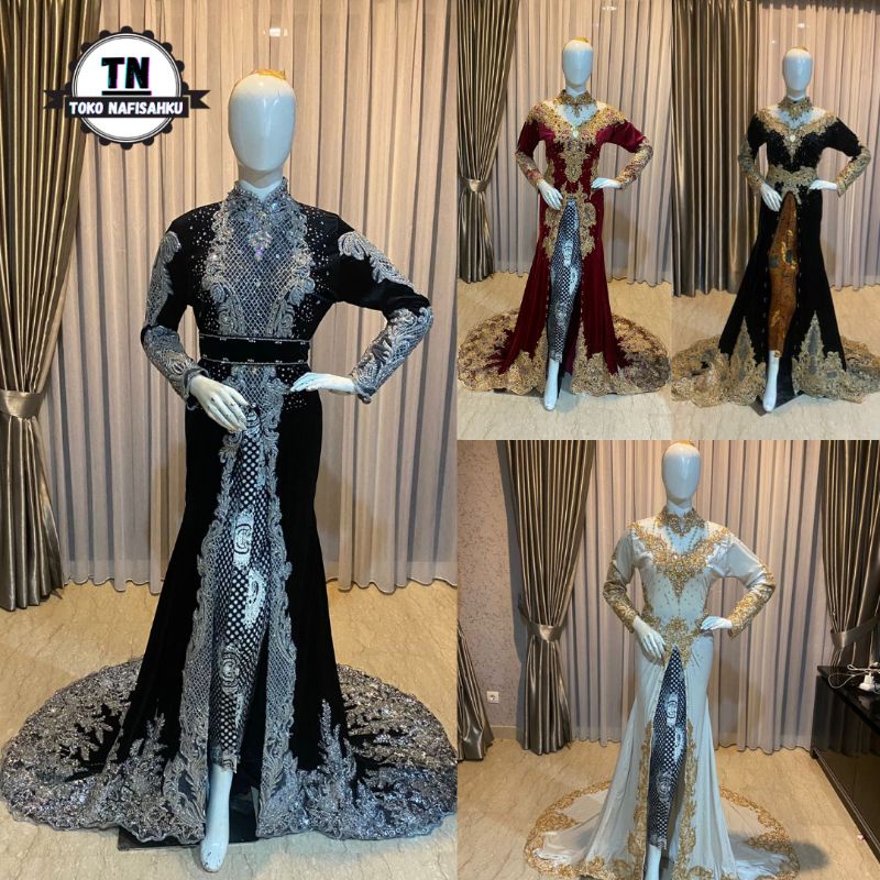 gaun pengantin bludru payet | kebaya pengantin bludru jawa | wedding dress | baju pengantin modern