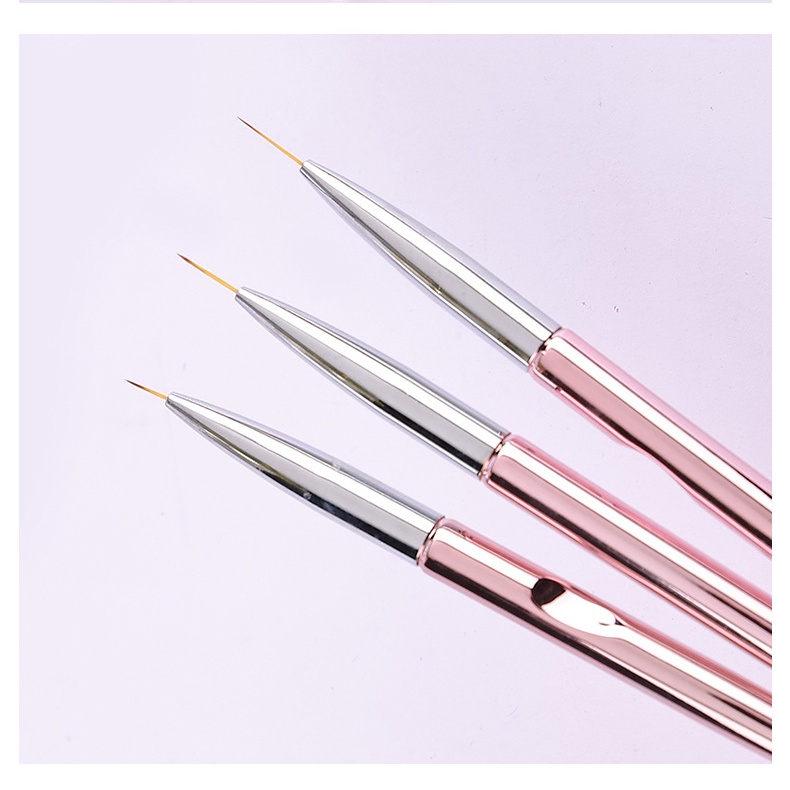Set Brush Bahan Akrilik untuk Menggambar Nail Art Kuas Nail Art set isi ( 3 pcs )