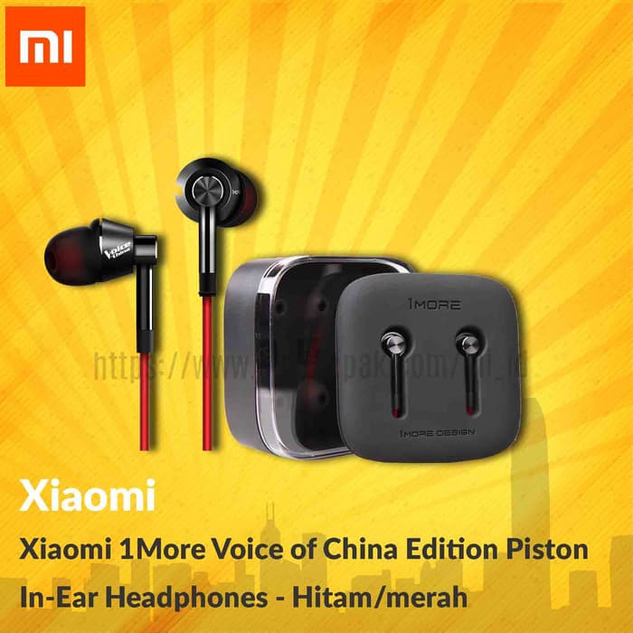 Terlaris Xiaomi 1More Voice of China Edition Piston In-Ear - Hitam u002F Merah