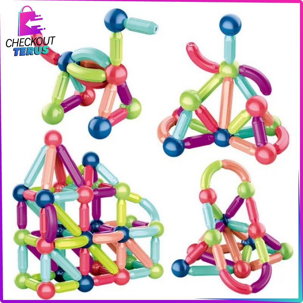 CT M211 Mainan Kreatifitas Anak Magnetic Building Block Rods Mainan Magnetic Stick Blocks game Mainan Magnetic Stick Toys