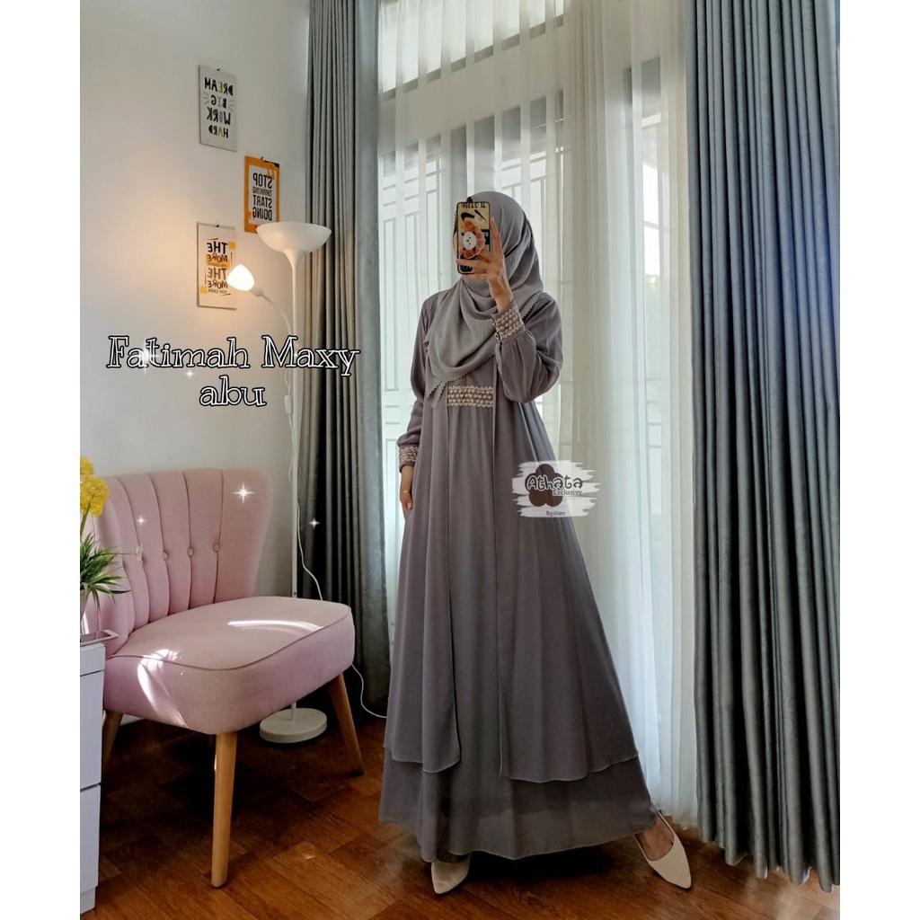Fatimah Maxy/ Gamis Original Athata Exclusive/ Gamis Bahan Ceruty Babydoll