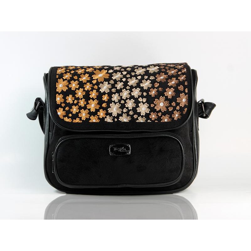 TAS SELEMPANG WANITA SLING BAG TROJIKA FUN BAG SLEMPANG NETBOOK KAIN MOTIF ETNIK FUNBAG MELATI JAYAG