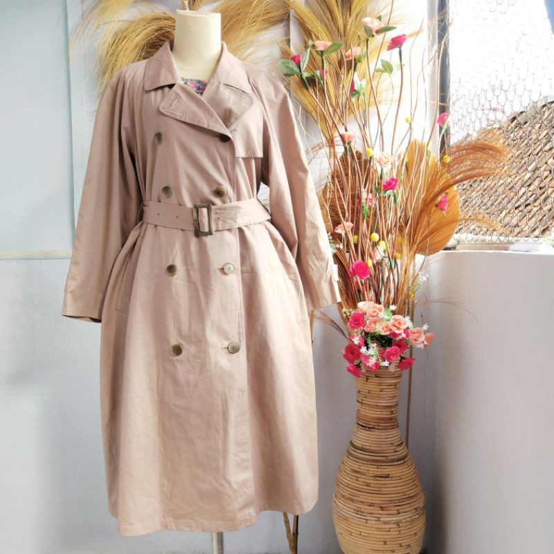 ❎ Pesanan ❎ (Jumbo LD 120) PL Coat Coklat Dusty (Brand "SANYO") Kode 350 Preloved Coat