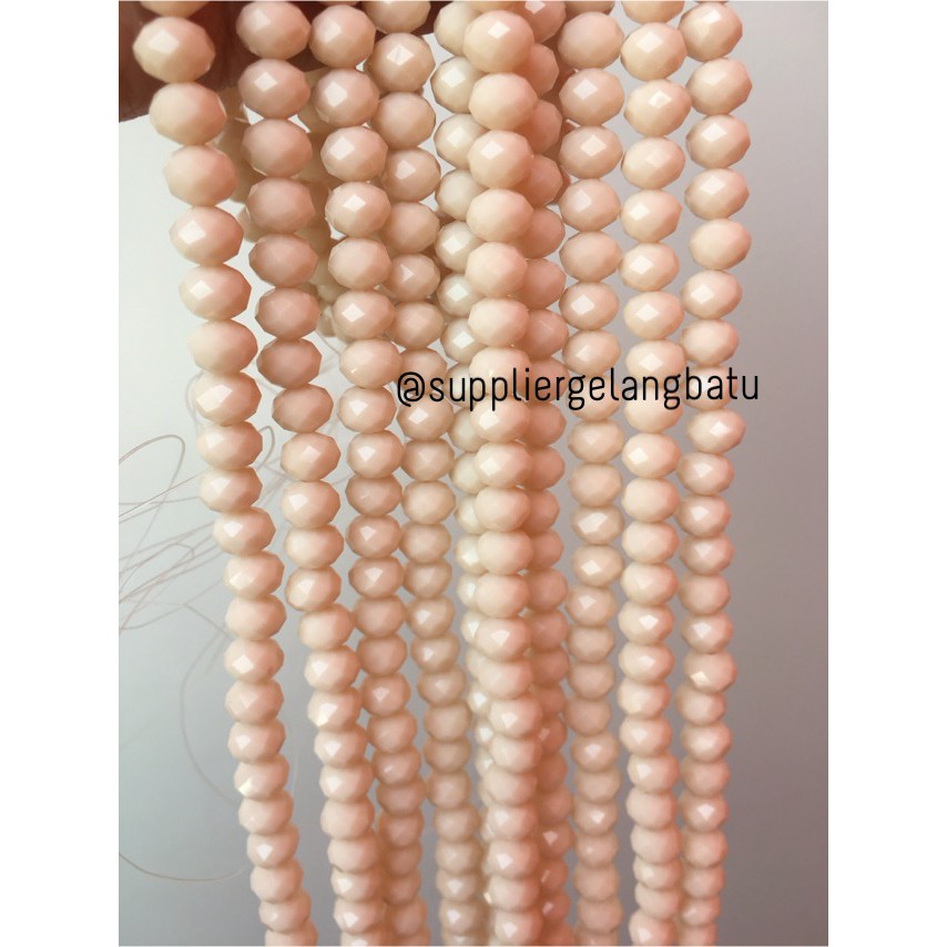 Crystal Ceko Doff 8mm CREAM KREM Aksesori Beads Manik Donat Rondelle Top Aksesoris supplier grosir