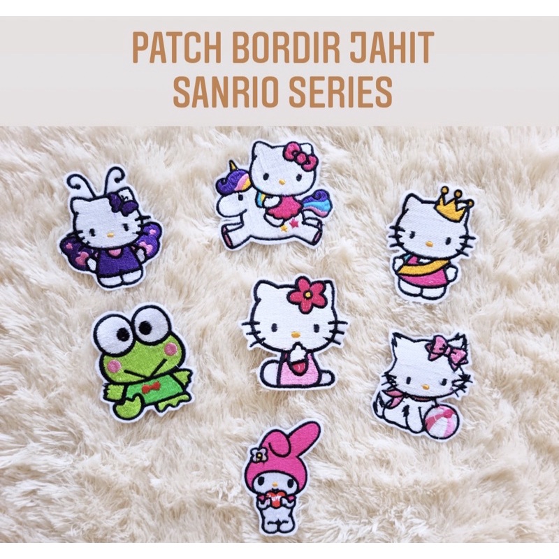 PATCH BORDIR JAHIT HELLO KITTY / KERROPPI / CHARMY KITTY / Lem Khusus Patch Bordir Jahit